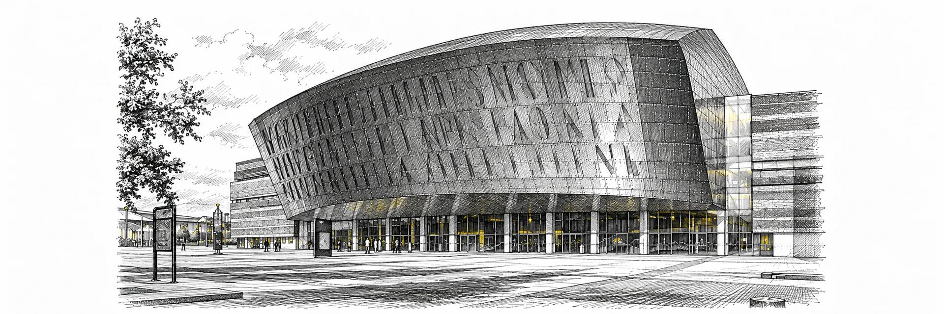Stadtansicht von Cardiff · Tuscheillustration nach Fotoreferenz