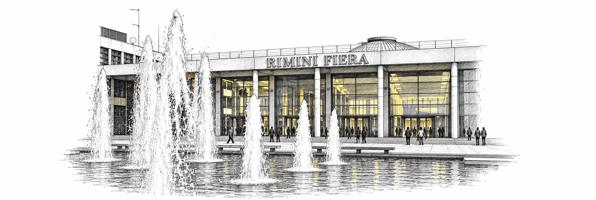 Rimini Fiera · Ink illustration based on a photo reference