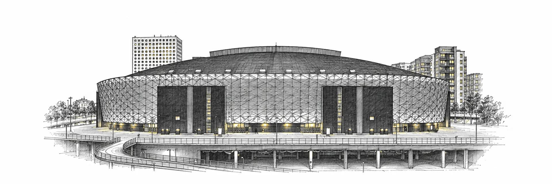 Strawberry Arena · Tuscheillustration nach Fotoreferenz