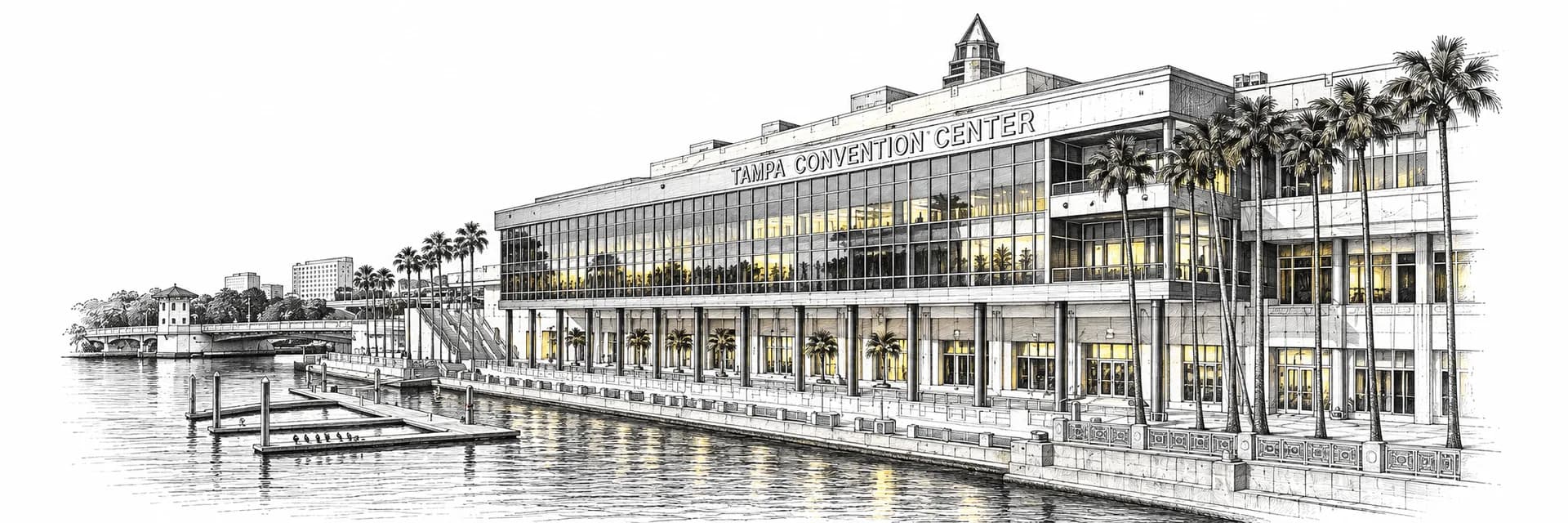 Tampa Convention Center · Ink illustration based on a photo reference